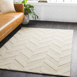 Hauteloom Normalville NORMA Beige Loom Knotted Wool Rug