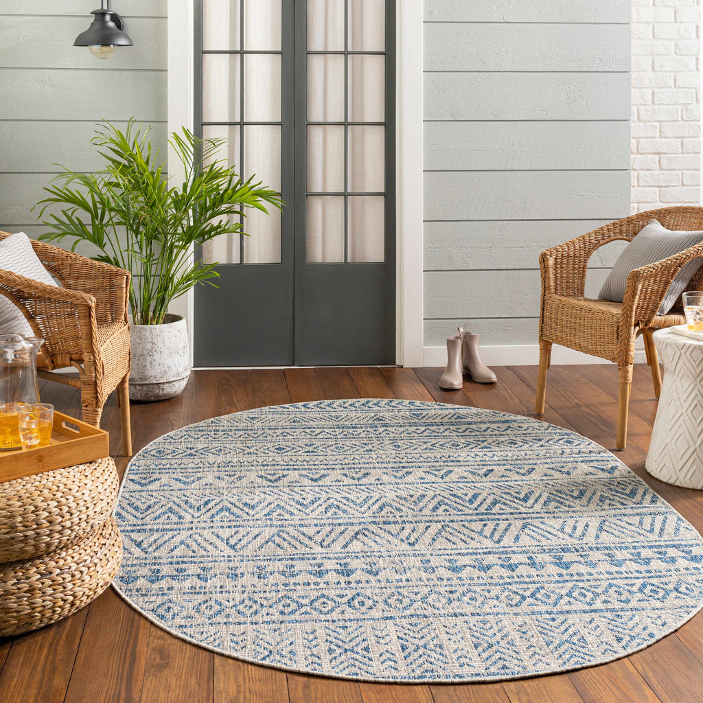 Hauteloom Novato NOV Blue Machine Made Polypropylene Rug