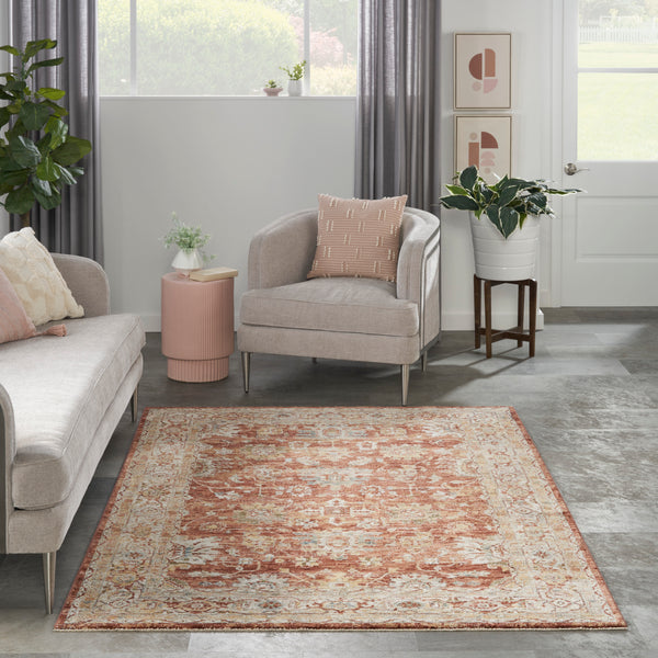 nourison sahar shr02 rust rug