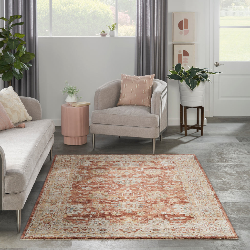 nourison sahar shr02 rust rug