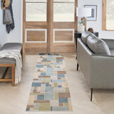 nourison astra machine washable asw09 blue green multi rug