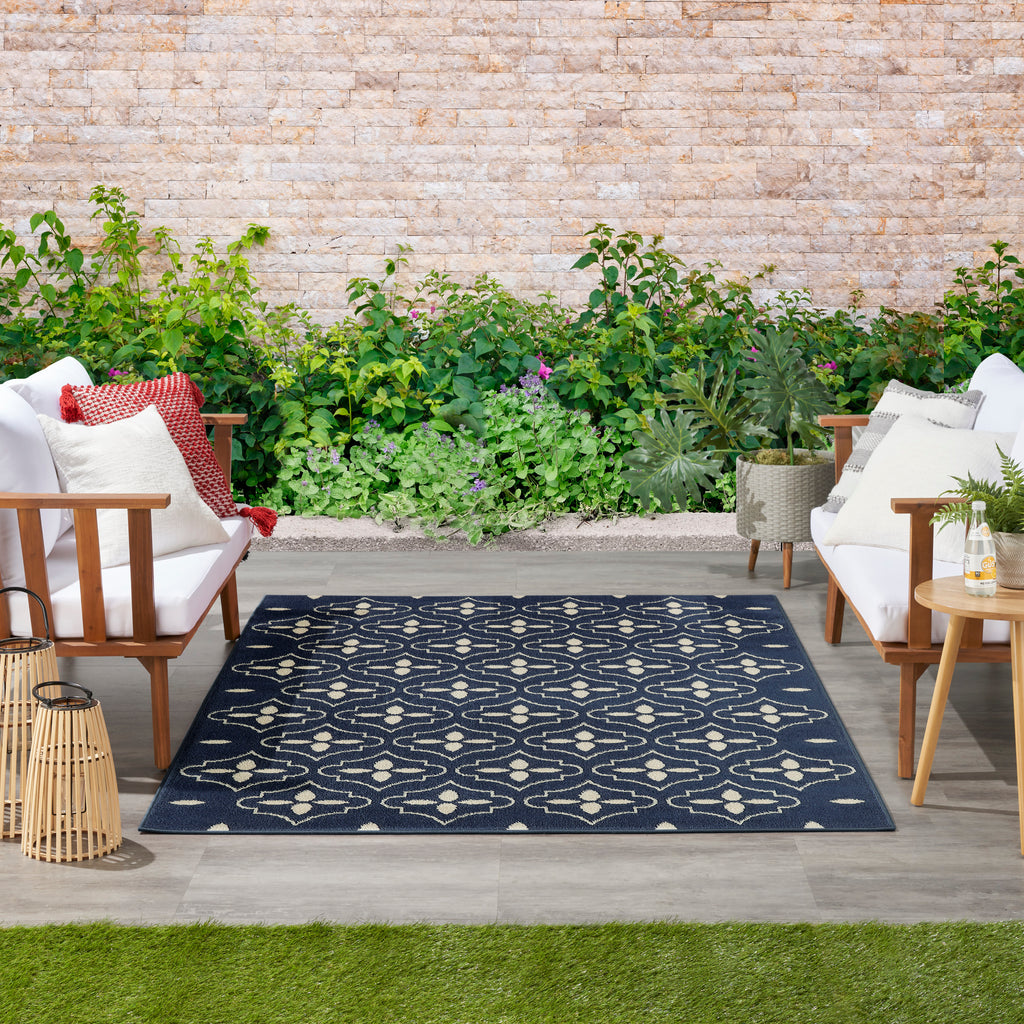 nourison nourison essentials nre04 navy ivory rug