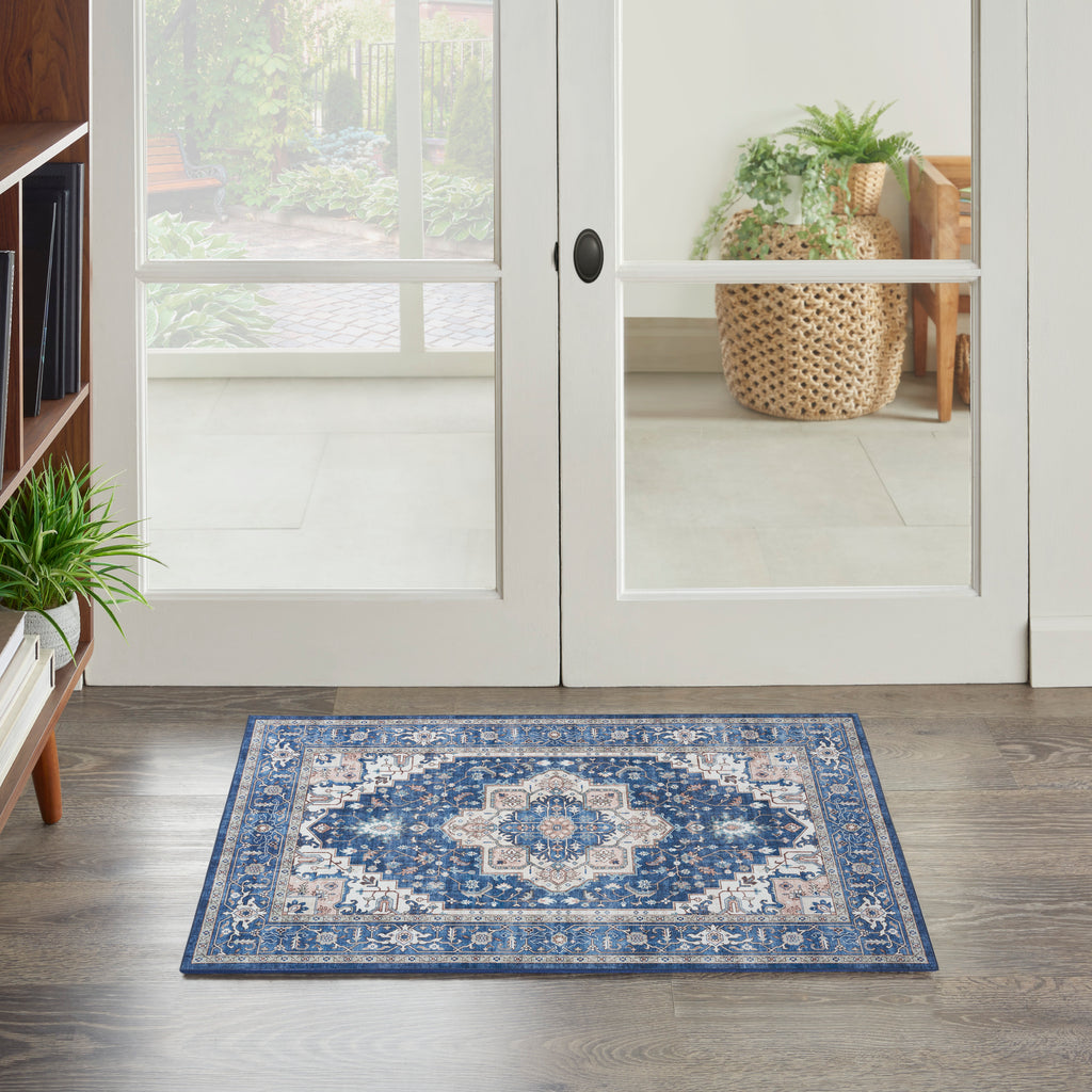 nourison fulton ful10 navy ivory rug