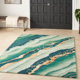 nourison prismatic prs30 emerald rug