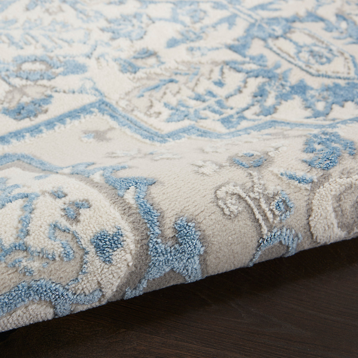 nourison elation etn10 ivory blue rug