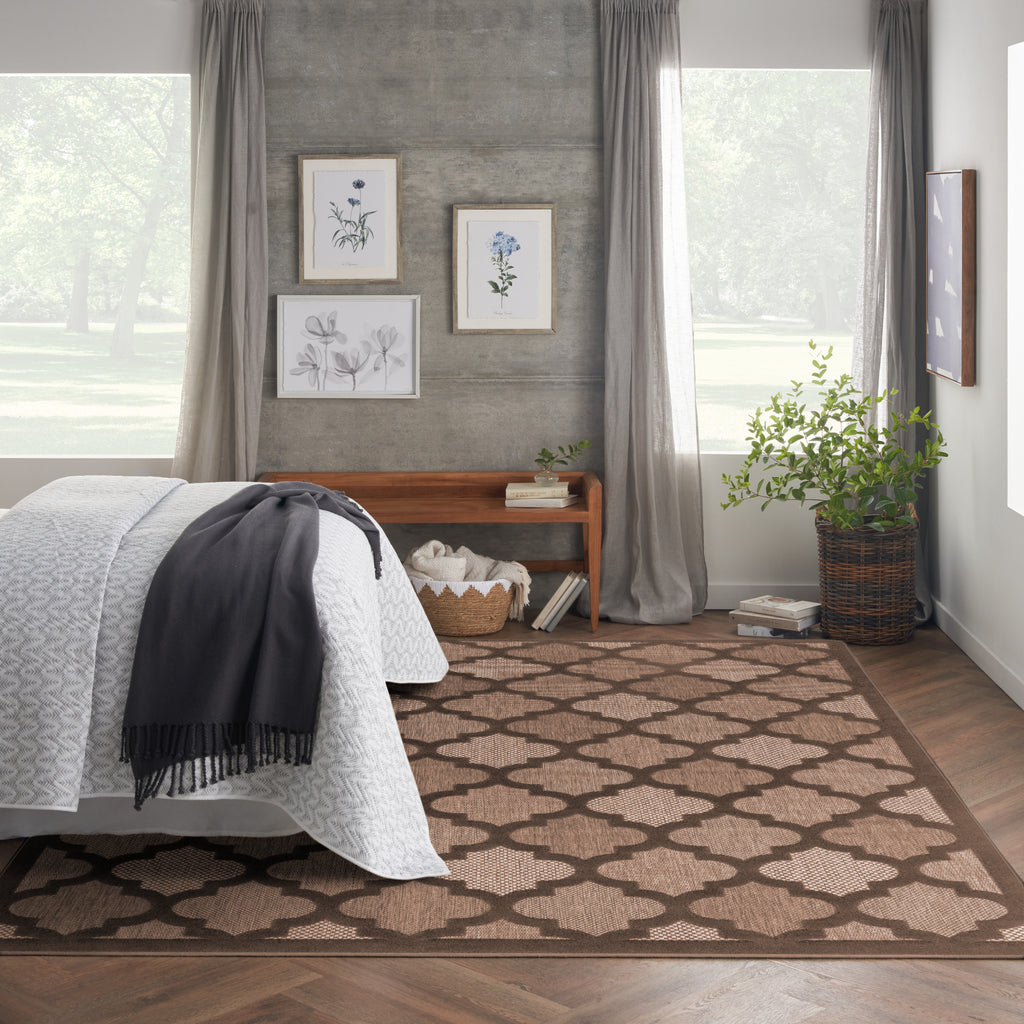 nourison easy care nes01 brown rug