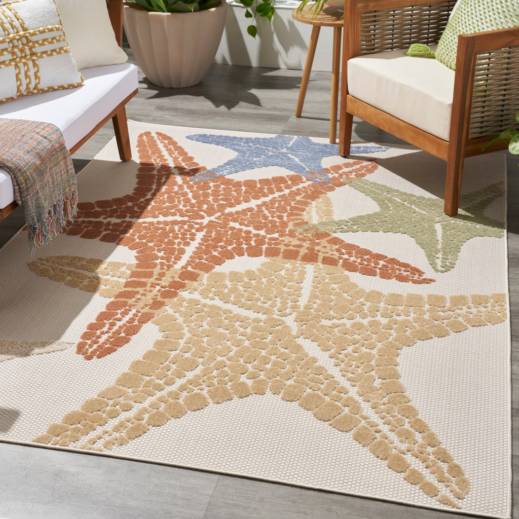 nourison aloha alh28 ivory multicolor rug