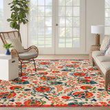 nourison aloha alh17 red multicolor rug