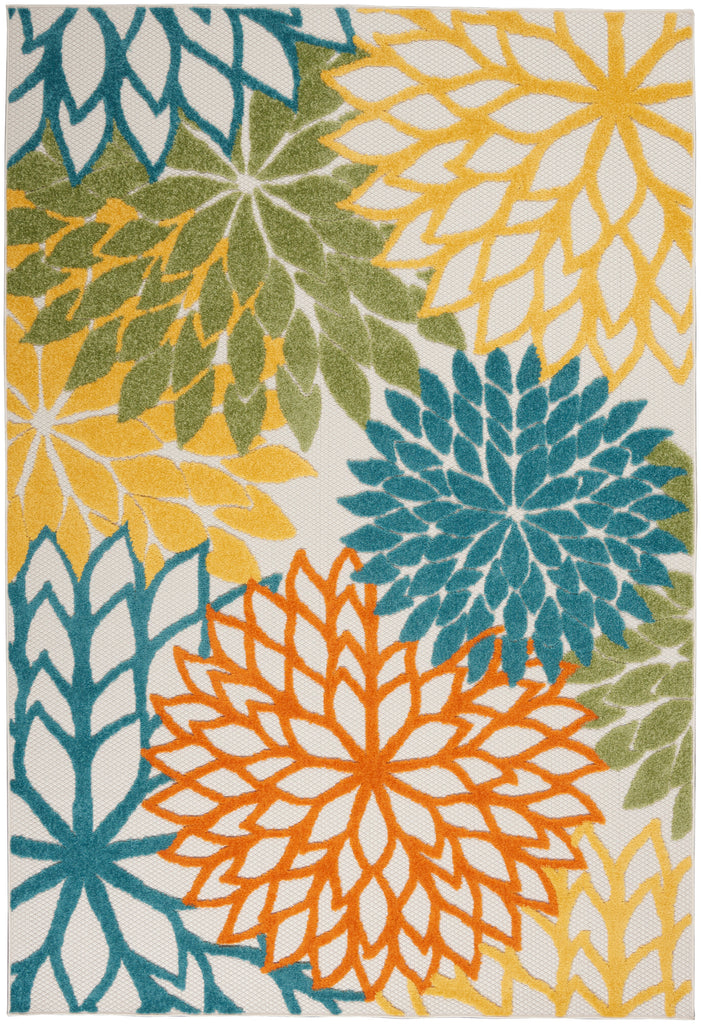 nourison aloha alh05 turquoise multicolor rug