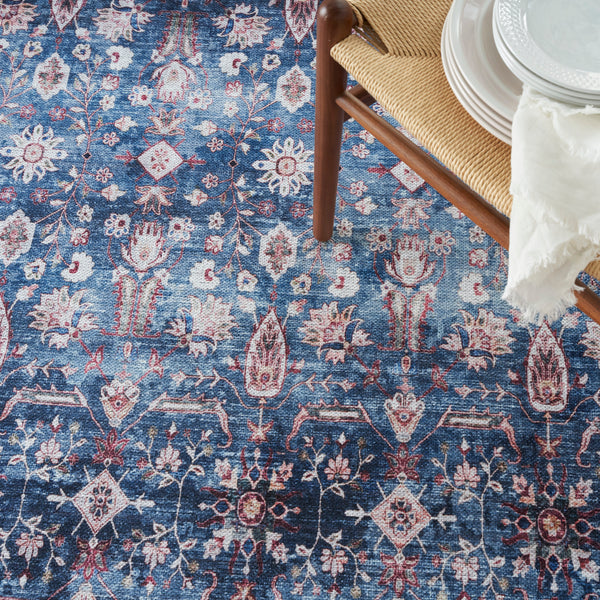 nourison grand washables grw06 blue brick rug