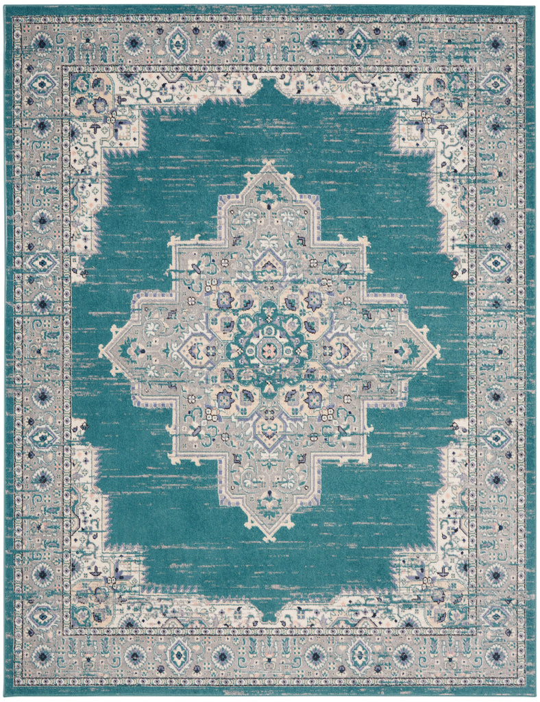 nourison passion psn03 turquoise grey rug