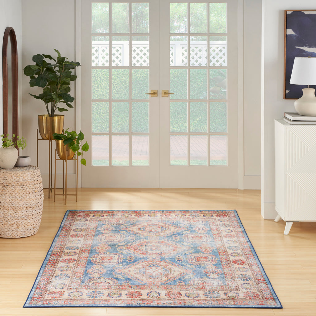 nourison fulton ful08 blue ivory rug