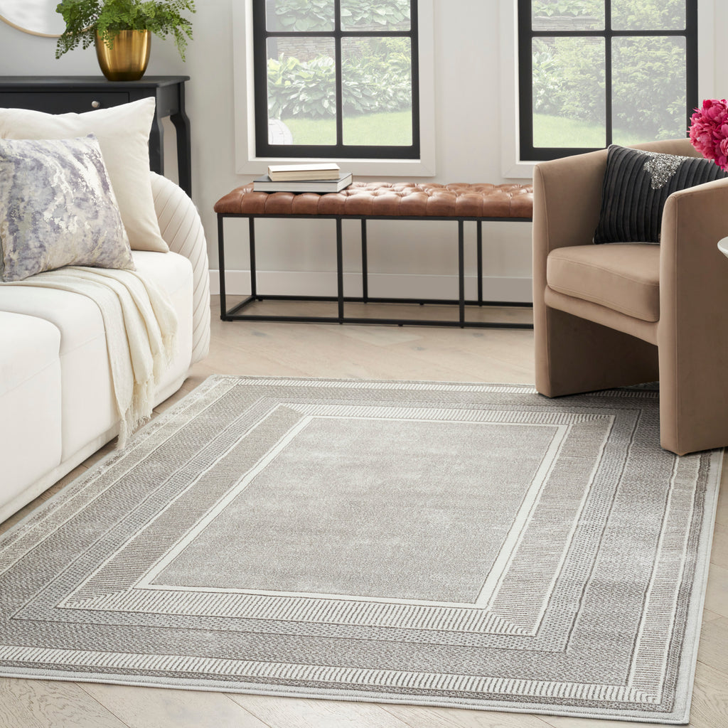 nourison glitz glz07 silver rug