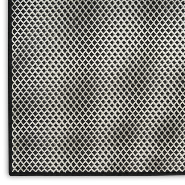 nourison courtyard cou01 black white rug
