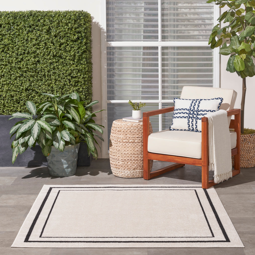 nourison nourison essentials nre02 ivory black rug