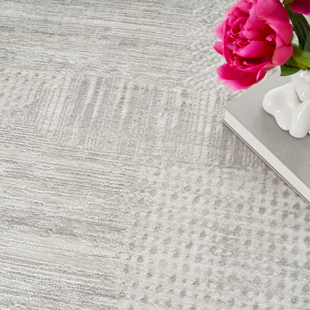 nourison glitz glz09 silver grey rug