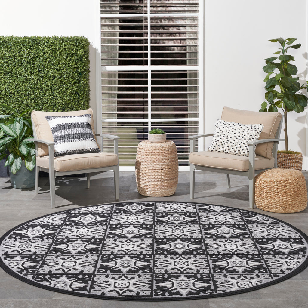 nourison aloha alh34 black white rug