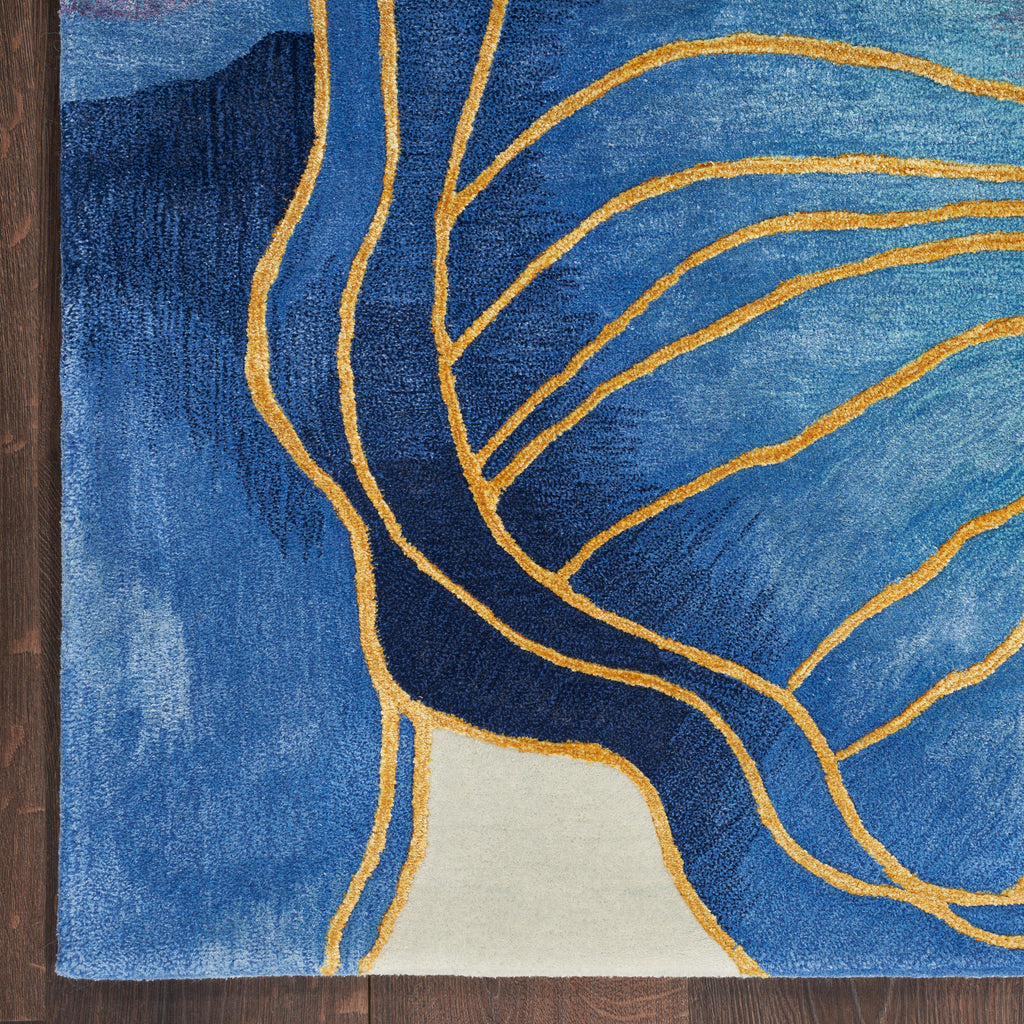 nourison prismatic prs32 blue gold rug
