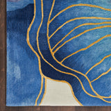 nourison prismatic prs32 blue gold rug