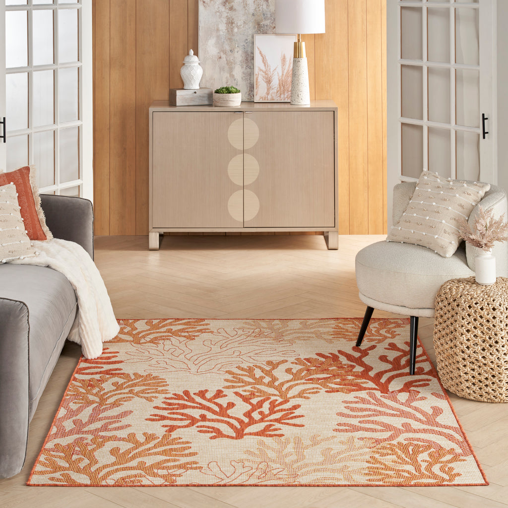 nourison garden oasis goa05 coral rug