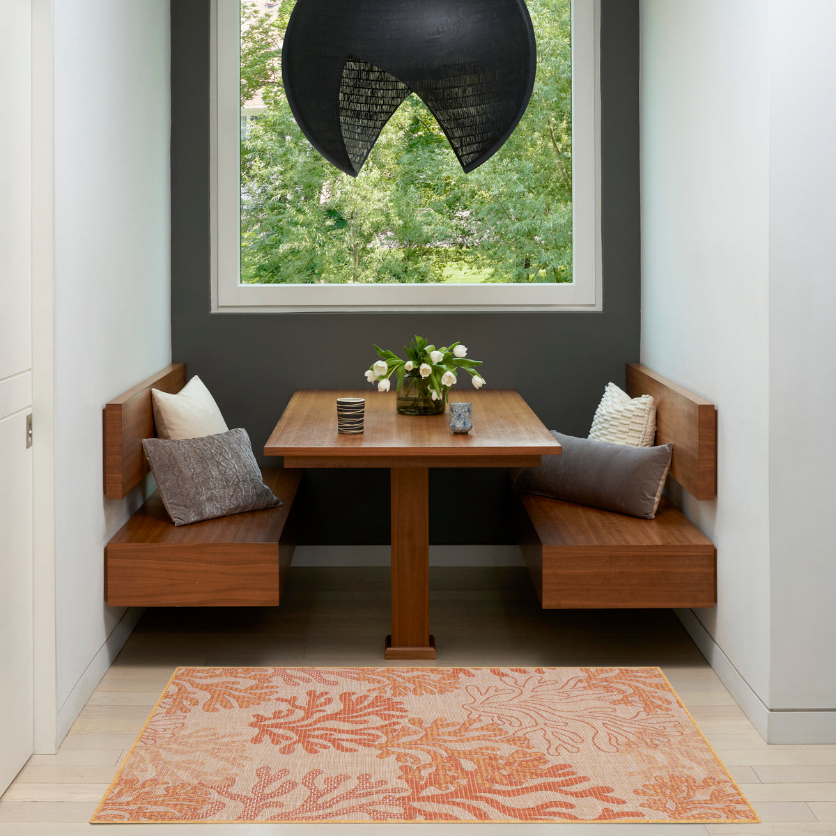 nourison garden oasis goa05 coral rug