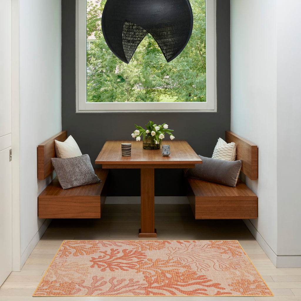 nourison garden oasis goa05 coral rug