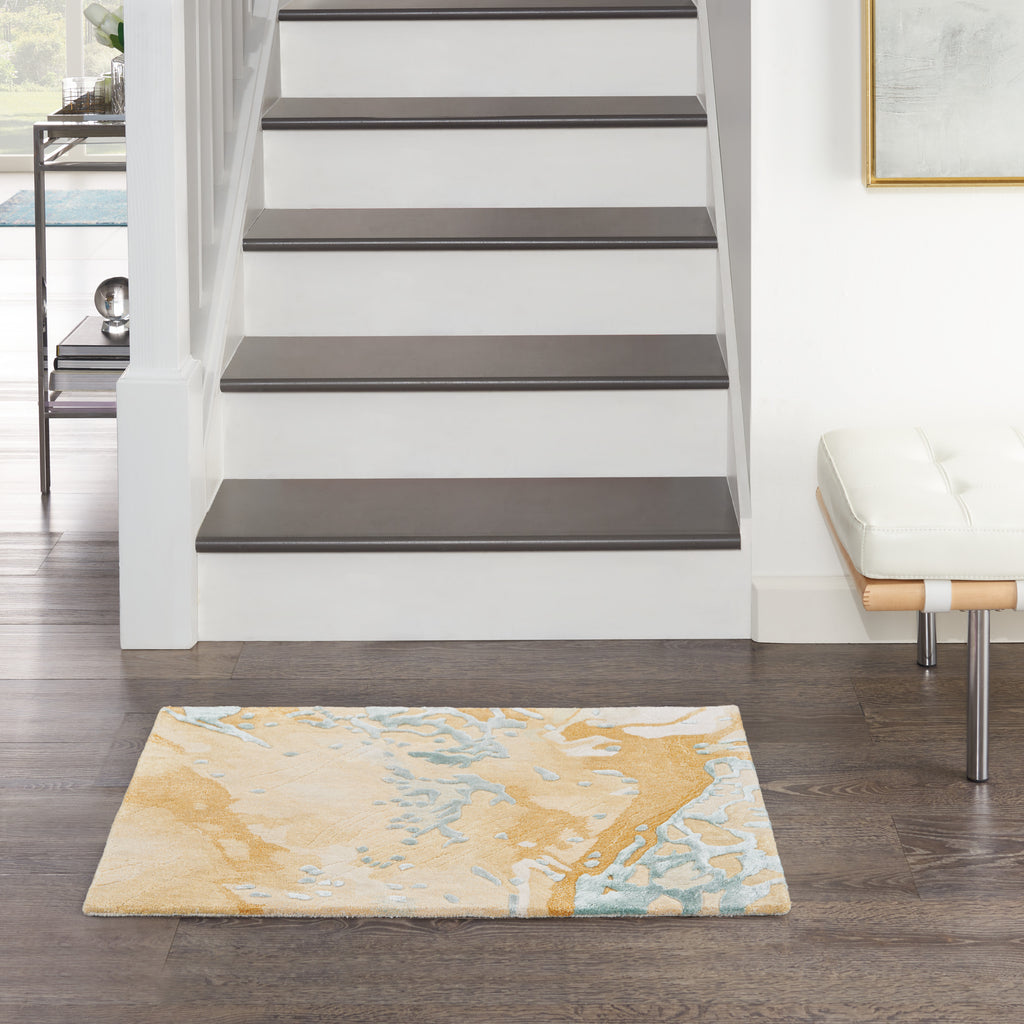 nourison prismatic prs36 sand blue rug