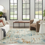 nourison quarry qua01 beige blue rust rug