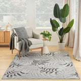 nourison garden oasis goa01 grey rug
