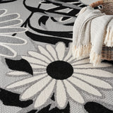 nourison aloha alh33 black white rug