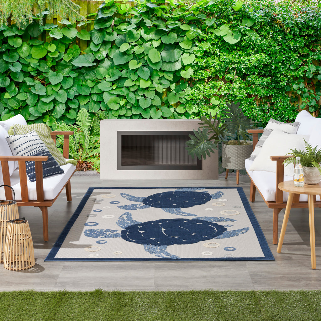 nourison aloha alh27 navy blue rug