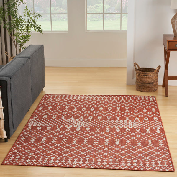 nourison positano pos02 terracotta rug
