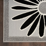 nourison aloha alh33 black white rug