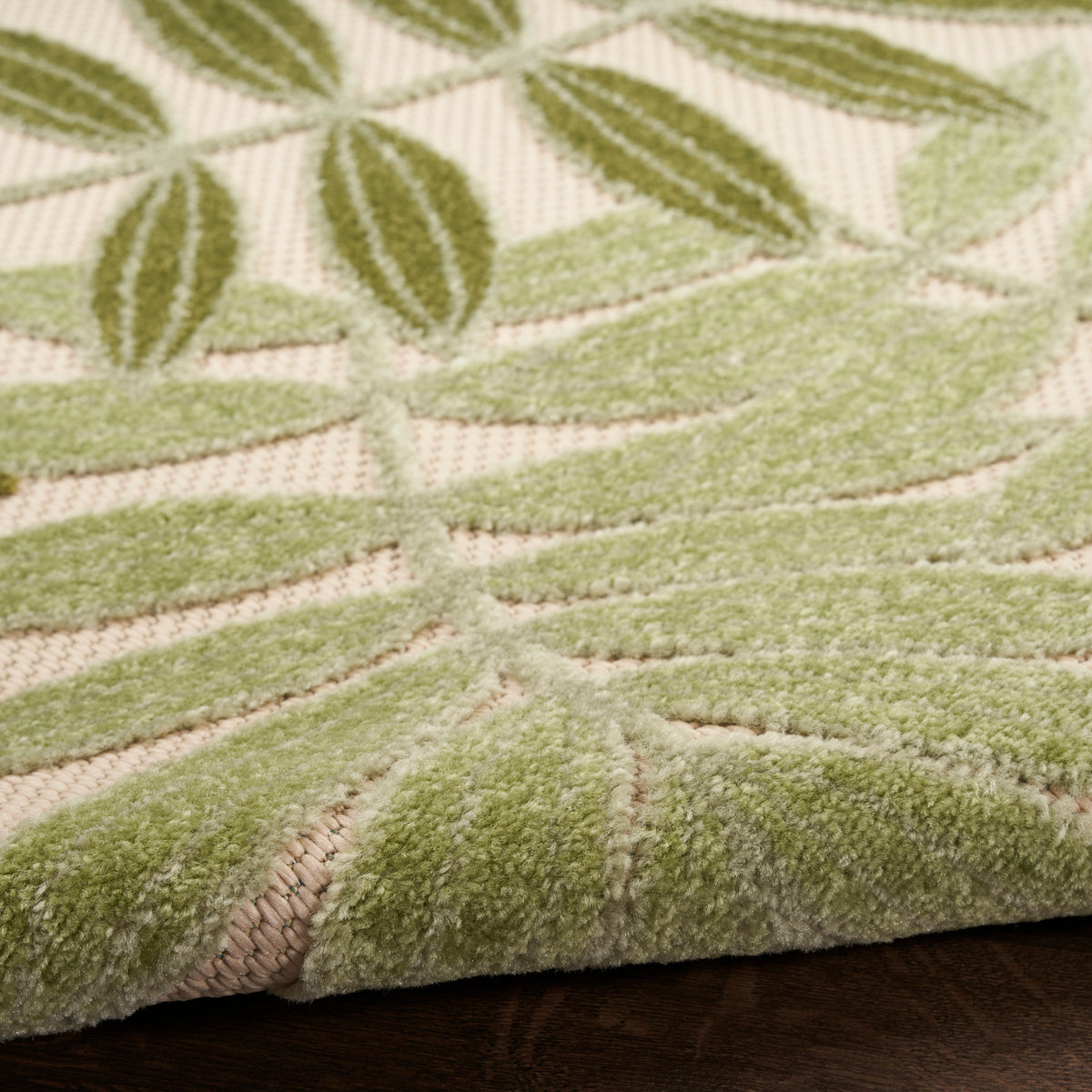 nourison aloha alh18 ivory green rug
