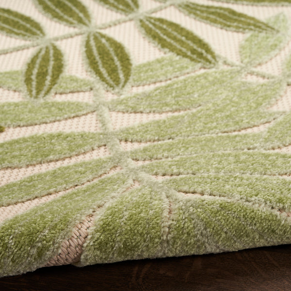 nourison aloha alh18 ivory green rug
