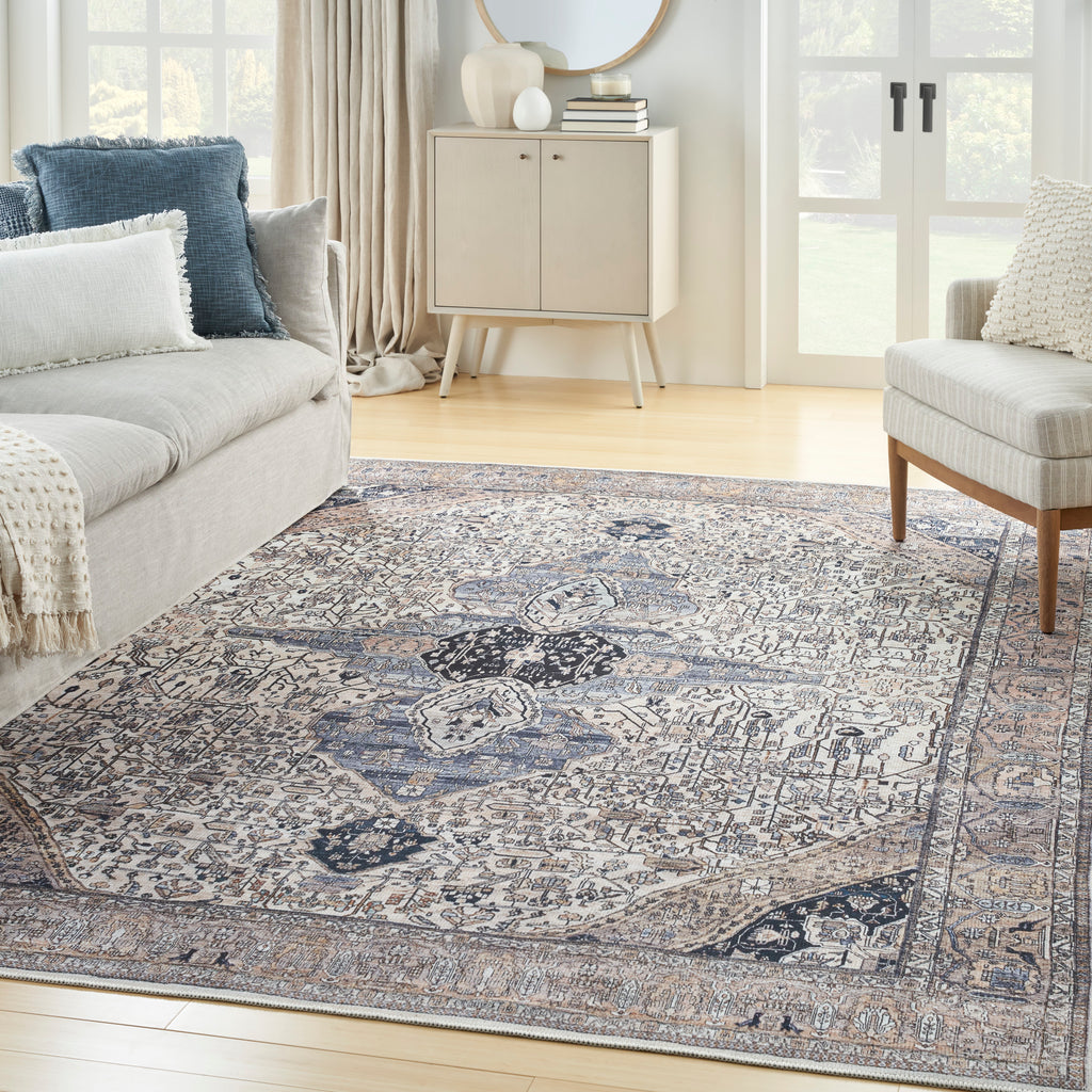 nourison grand washables grw05 ivory blue rug