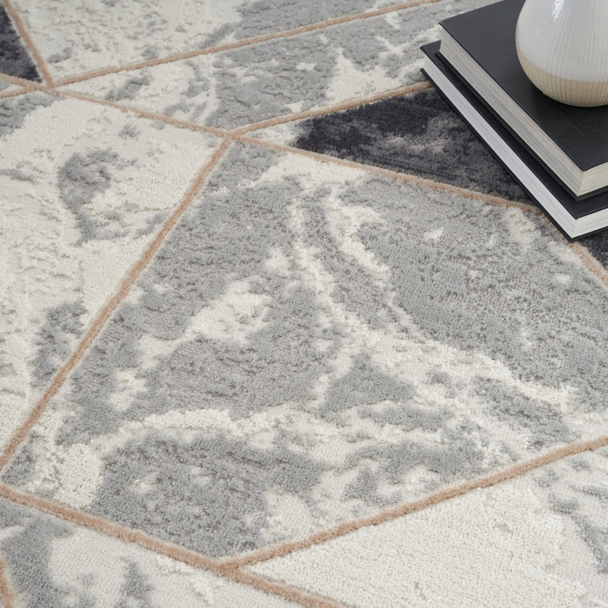 nourison elation etn11 ivory grey rug