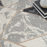 nourison elation etn11 ivory grey rug
