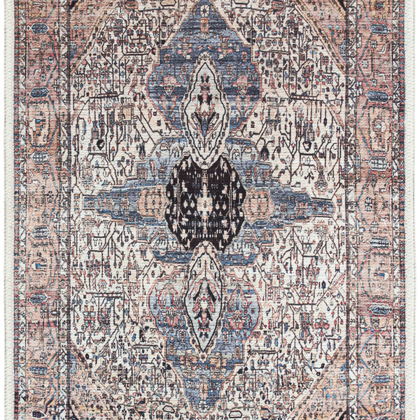 nourison grand washables grw05 ivory blue rug