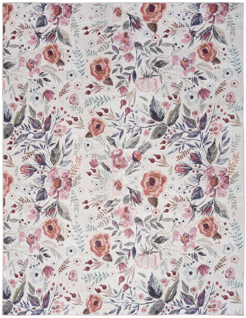 nourison nourison washables nwb01 ivory pink rug