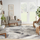nourison elation etn11 ivory grey rug