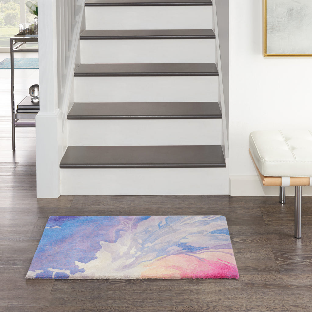 nourison prismatic prs37 blue multicolor rug