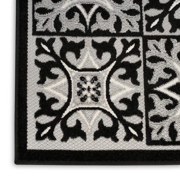 nourison aloha alh34 black white rug