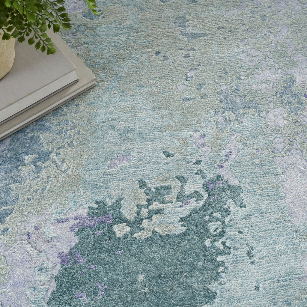 nourison silk shadows sha22 blue green rug