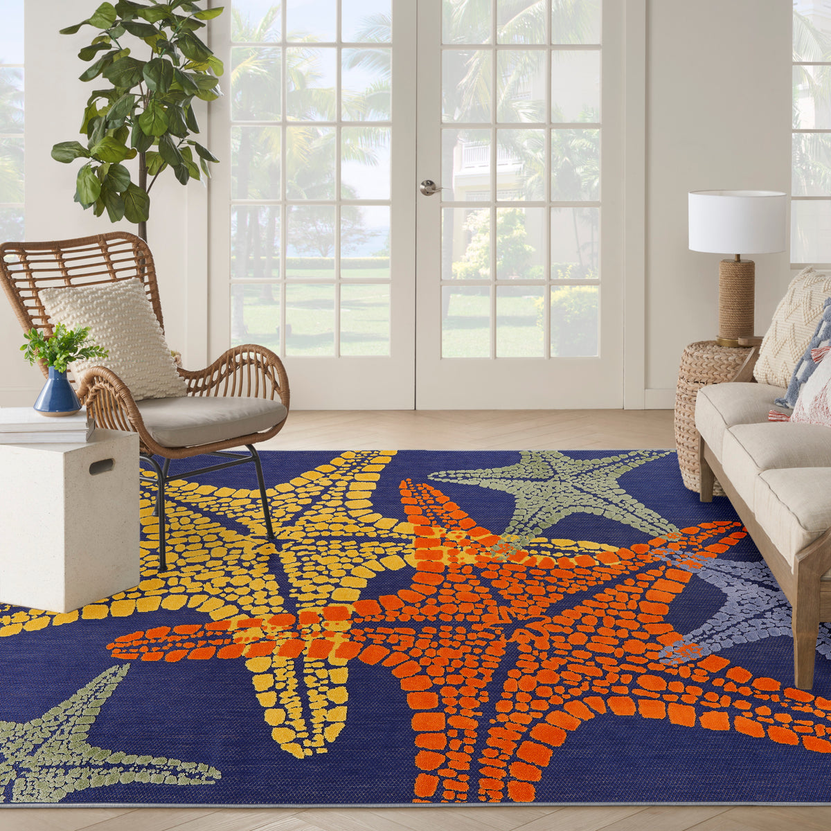 nourison aloha alh28 blue multicolor rug