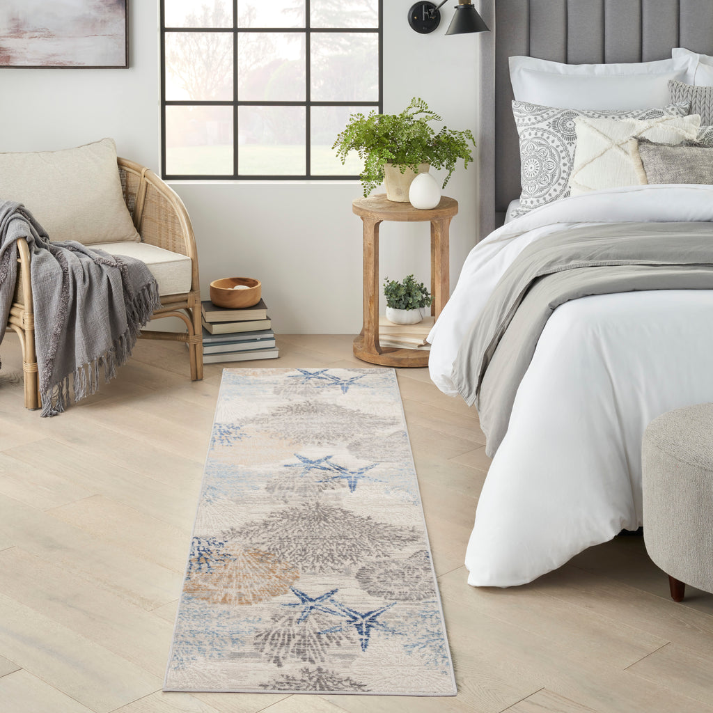 nourison seaside sds04 ivory grey blue rug