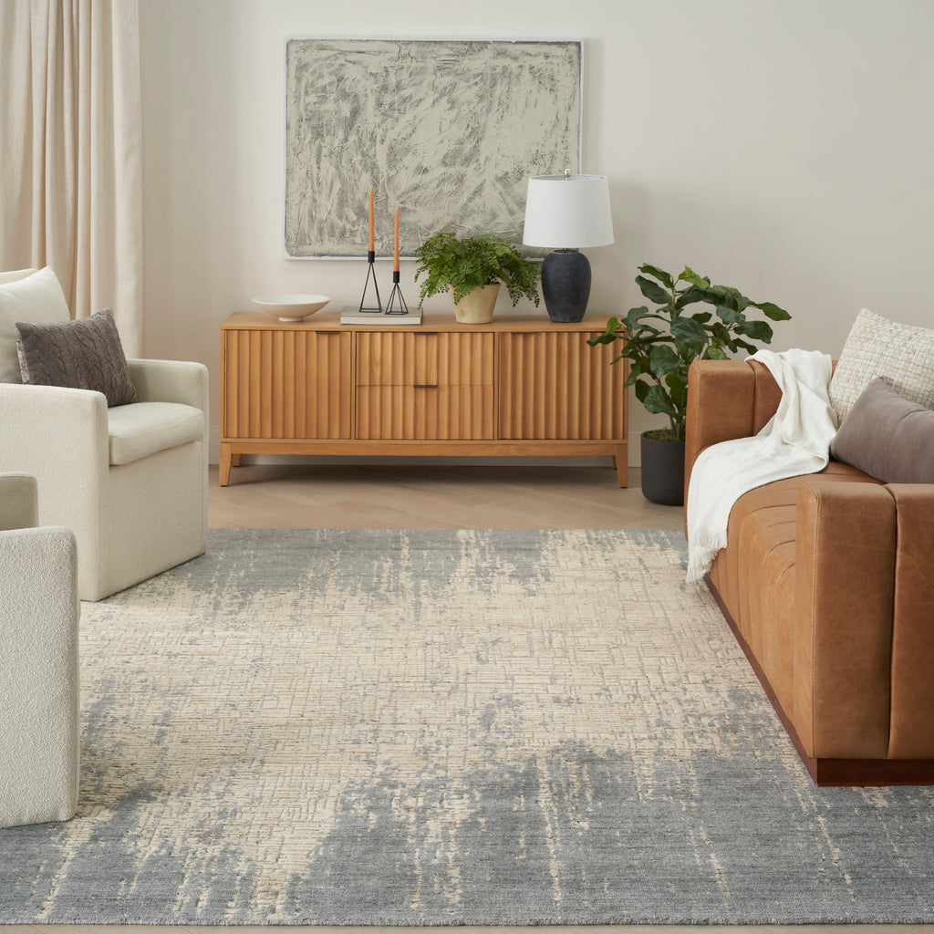 nourison harmony hay03 slate beige rug