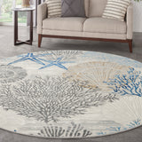nourison seaside sds04 ivory grey blue rug