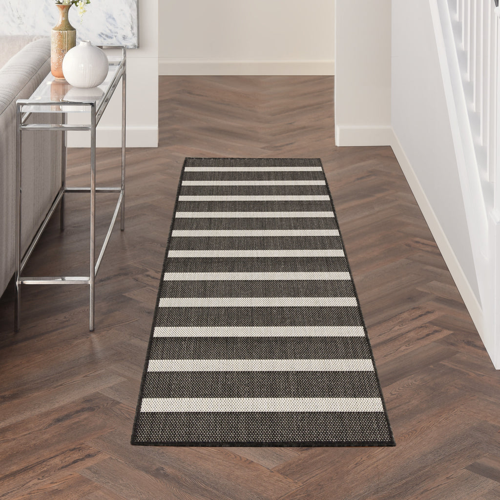 nourison positano pos03 black ivory rug