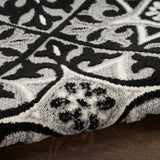 nourison aloha alh34 black white rug
